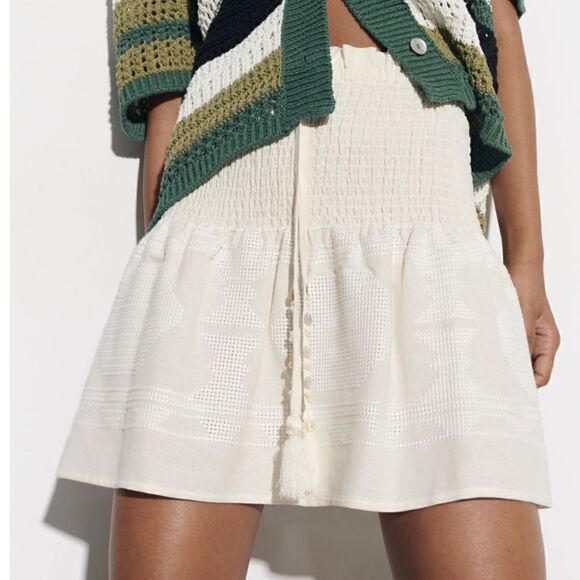 NWT Zara Linen Blend Short Skirt - Picture 2 of 12